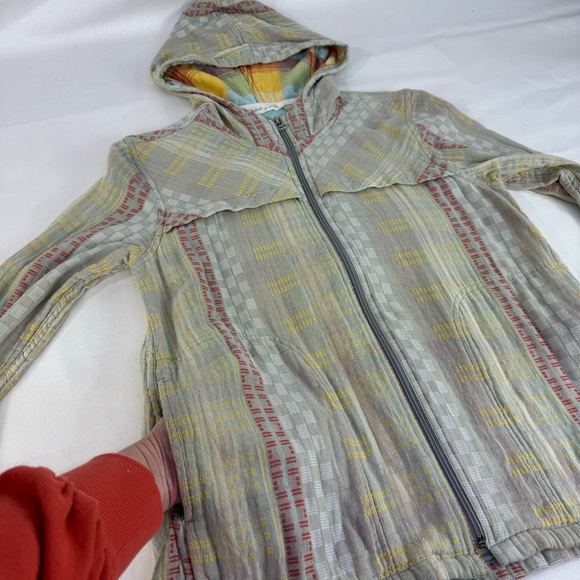 Vintage Woolrich Organic Cotton Embroidered Zip up hoodie pastel green medium - Picture 5 of 13